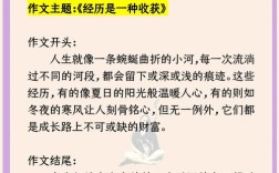 经历如何转化为收获？议论文探讨成长密码。