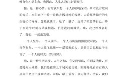 关于独行的议论文