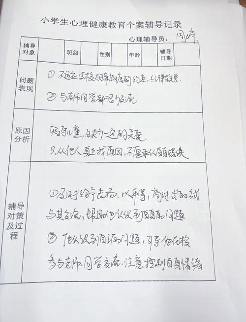 学生个体心理辅导记录，关键细节与成长轨迹如何？-图1