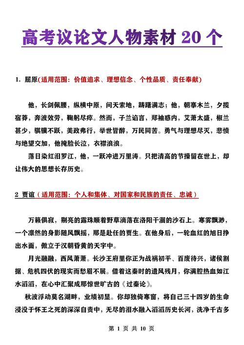 高中议论文素材人物-图1