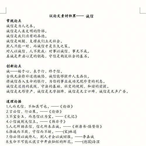 议论文诚实素材有哪些经典事例与论证角度？-图1