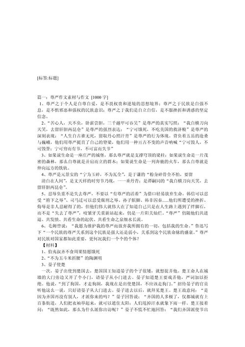 议论文尊严-图1