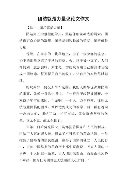 关于团结议论文-图1