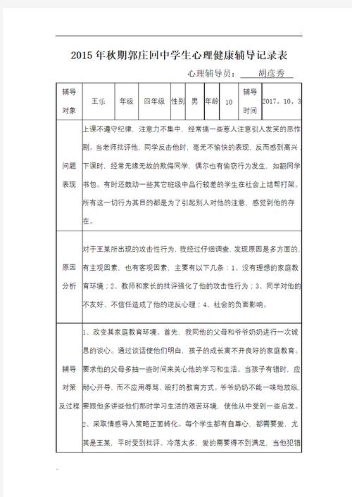 未成年心理辅导活动记录-图2