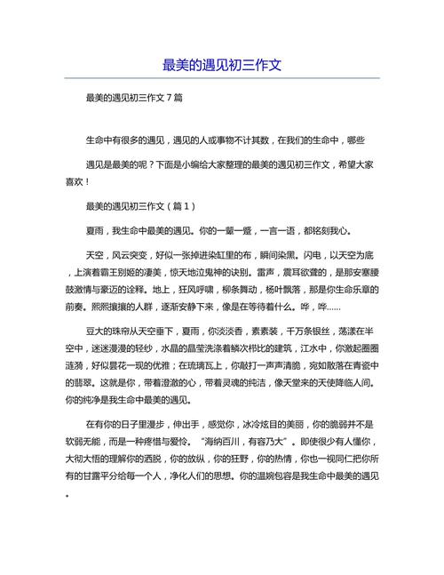 最美的相遇作文议论文-图1